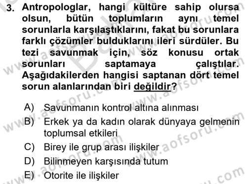 Kültürlerarası İletişim Dersi 2023 - 2024 Yılı (Final) Dönem Sonu Sınav Soruları 3. Soru