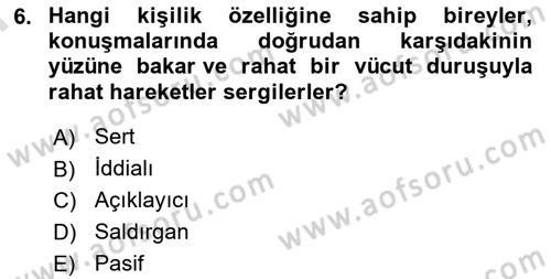 Kültürlerarası İletişim Dersi 2023 - 2024 Yılı (Final) Dönem Sonu Sınav Soruları 6. Soru