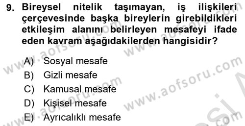 Kültürlerarası İletişim Dersi 2023 - 2024 Yılı (Final) Dönem Sonu Sınav Soruları 9. Soru