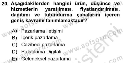 Kültürlerarası İletişim Dersi 2023 - 2024 Yılı Yaz Okulu Sınav Soruları 20. Soru