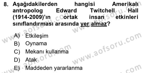 Kültürlerarası İletişim Dersi 2023 - 2024 Yılı Yaz Okulu Sınav Soruları 8. Soru