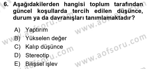 Kültürlerarası İletişim Dersi 2024 - 2025 Yılı (Vize) Ara Sınav Soruları 6. Soru
