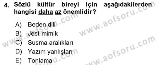 Kültürlerarası İletişim Dersi 2024 - 2025 Yılı (Final) Dönem Sonu Sınav Soruları 4. Soru