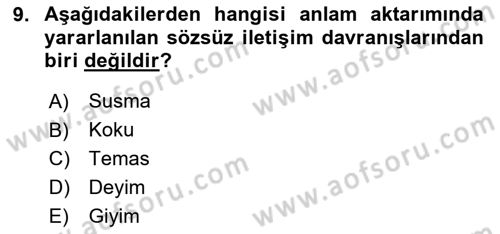 Kültürlerarası İletişim Dersi 2024 - 2025 Yılı (Final) Dönem Sonu Sınav Soruları 9. Soru