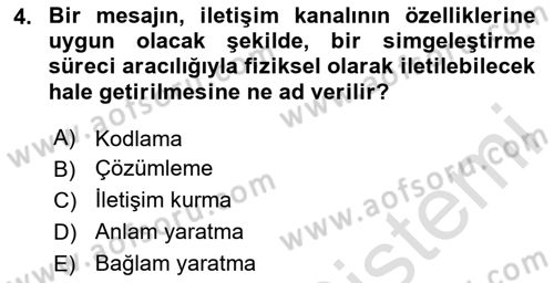 Kültürlerarası İletişim Dersi 2025 - 2026 Yılı (Vize) Ara Sınav Soruları 4. Soru