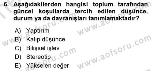 Kültürlerarası İletişim Dersi 2025 - 2026 Yılı (Vize) Ara Sınav Soruları 6. Soru