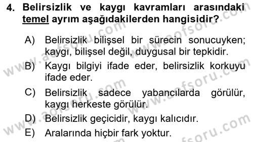 Kültürlerarası İletişim Dersi 2025 - 2026 Yılı Yaz Okulu Sınav Soruları 4. Soru