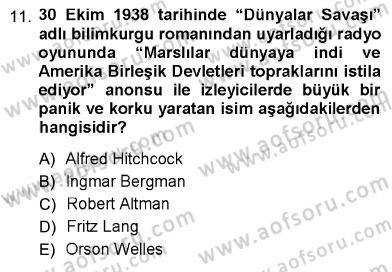 Toplum ve İletişim Dersi 2012 - 2013 Yılı (Vize) Ara Sınav Soruları 11. Soru