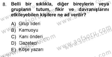 Toplum ve İletişim Dersi Ara Sınavı Deneme Sınav Soruları 8. Soru