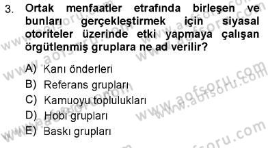 Toplum ve İletişim Dersi 2012 - 2013 Yılı (Final) Dönem Sonu Sınav Soruları 3. Soru