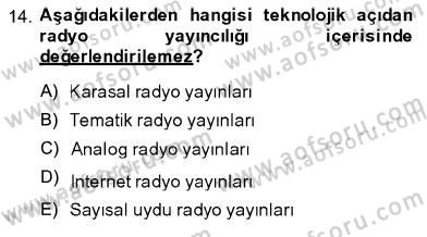 Toplum ve İletişim Dersi 2013 - 2014 Yılı (Vize) Ara Sınav Soruları 14. Soru