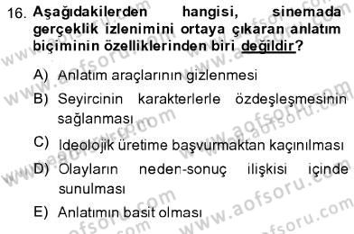 Toplum ve İletişim Dersi 2013 - 2014 Yılı (Vize) Ara Sınav Soruları 16. Soru