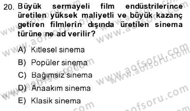 Toplum ve İletişim Dersi 2013 - 2014 Yılı (Vize) Ara Sınav Soruları 20. Soru