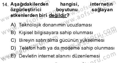 Toplum ve İletişim Dersi 2013 - 2014 Yılı (Final) Dönem Sonu Sınav Soruları 14. Soru