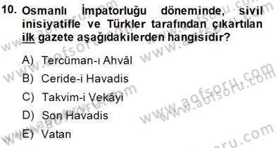 Toplum ve İletişim Dersi 2014 - 2015 Yılı (Vize) Ara Sınavı 10. Soru