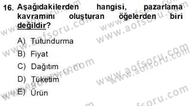 Toplum ve İletişim Dersi 2014 - 2015 Yılı (Final) Dönem Sonu Sınav Soruları 16. Soru