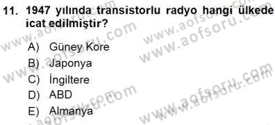Toplum ve İletişim Dersi 2015 - 2016 Yılı (Vize) Ara Sınav Soruları 11. Soru