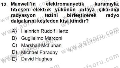 Toplum ve İletişim Dersi 2015 - 2016 Yılı (Vize) Ara Sınav Soruları 12. Soru