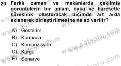 Toplum ve İletişim Dersi 2015 - 2016 Yılı (Vize) Ara Sınav Soruları 20. Soru