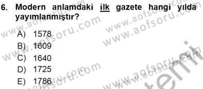 Toplum ve İletişim Dersi 2015 - 2016 Yılı (Vize) Ara Sınav Soruları 6. Soru
