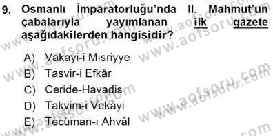 Toplum ve İletişim Dersi 2015 - 2016 Yılı (Vize) Ara Sınav Soruları 9. Soru