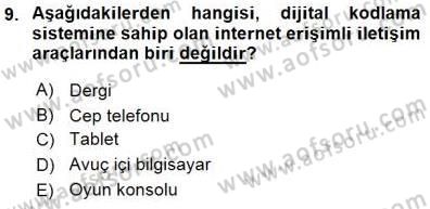 Toplum ve İletişim Dersi 2015 - 2016 Yılı (Final) Dönem Sonu Sınav Soruları 9. Soru