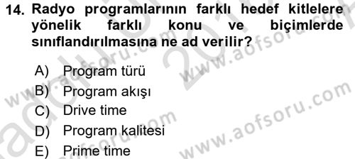 Toplum ve İletişim Dersi Ara Sınavı Deneme Sınav Soruları 14. Soru