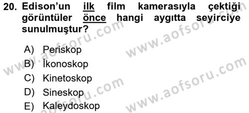 Toplum ve İletişim Dersi Ara Sınavı Deneme Sınav Soruları 20. Soru