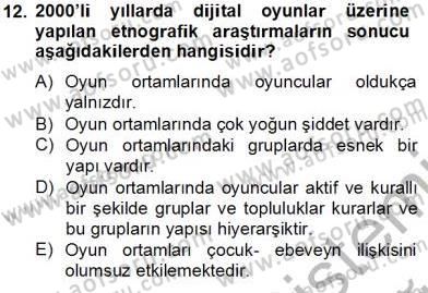 Dijital İletişim ve Yeni Medya Dersi 2013 - 2014 Yılı Tek Ders Sınav Soruları 12. Soru