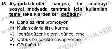 Dijital İletişim ve Yeni Medya Dersi 2013 - 2014 Yılı Tek Ders Sınav Soruları 16. Soru