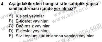 Dijital İletişim ve Yeni Medya Dersi 2013 - 2014 Yılı Tek Ders Sınav Soruları 4. Soru