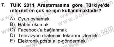 Dijital İletişim ve Yeni Medya Dersi 2013 - 2014 Yılı Tek Ders Sınav Soruları 7. Soru