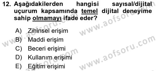 Dijital İletişim ve Yeni Medya Dersi 2016 - 2017 Yılı (Vize) Ara Sınav Soruları 12. Soru