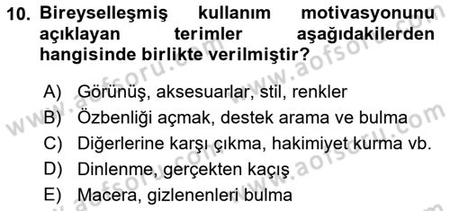 Dijital İletişim ve Yeni Medya Dersi 2016 - 2017 Yılı (Final) Dönem Sonu Sınav Soruları 10. Soru