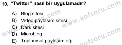 Dijital İletişim ve Yeni Medya Dersi 2017 - 2018 Yılı 3 Ders Sınav Soruları 10. Soru