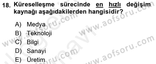 Dijital İletişim ve Yeni Medya Dersi 2017 - 2018 Yılı 3 Ders Sınav Soruları 18. Soru