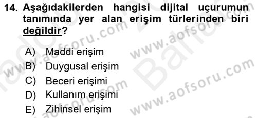 Dijital İletişim ve Yeni Medya Dersi 2017 - 2018 Yılı (Vize) Ara Sınav Soruları 14. Soru