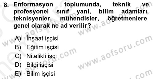 Dijital İletişim ve Yeni Medya Dersi 2017 - 2018 Yılı (Vize) Ara Sınav Soruları 8. Soru
