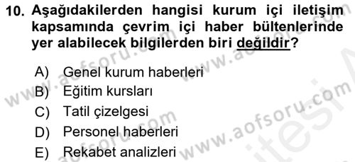 Dijital İletişim ve Yeni Medya Dersi 2017 - 2018 Yılı (Final) Dönem Sonu Sınav Soruları 10. Soru