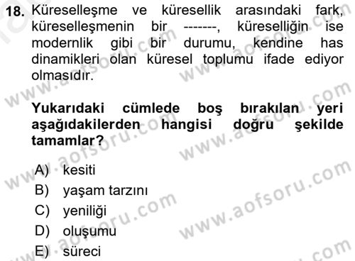 Dijital İletişim ve Yeni Medya Dersi 2017 - 2018 Yılı (Final) Dönem Sonu Sınav Soruları 18. Soru