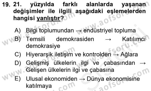 Dijital İletişim ve Yeni Medya Dersi 2017 - 2018 Yılı (Final) Dönem Sonu Sınav Soruları 19. Soru