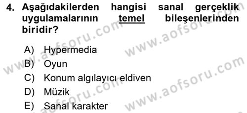 Dijital İletişim ve Yeni Medya Dersi 2017 - 2018 Yılı (Final) Dönem Sonu Sınav Soruları 4. Soru