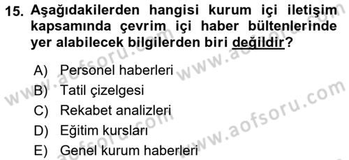 Dijital İletişim ve Yeni Medya Dersi 2018 - 2019 Yılı 3 Ders Sınav Soruları 15. Soru