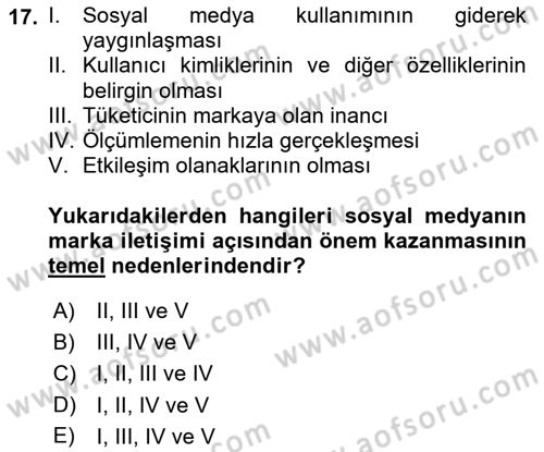 Dijital İletişim ve Yeni Medya Dersi 2018 - 2019 Yılı 3 Ders Sınav Soruları 17. Soru