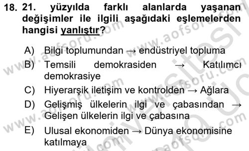 Dijital İletişim ve Yeni Medya Dersi 2018 - 2019 Yılı 3 Ders Sınav Soruları 18. Soru