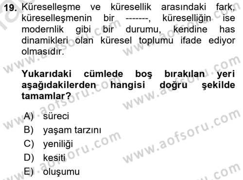 Dijital İletişim ve Yeni Medya Dersi 2018 - 2019 Yılı 3 Ders Sınav Soruları 19. Soru