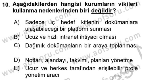 Dijital İletişim ve Yeni Medya Dersi 2018 - 2019 Yılı Yaz Okulu Sınav Soruları 10. Soru