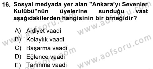 Dijital İletişim ve Yeni Medya Dersi 2018 - 2019 Yılı Yaz Okulu Sınav Soruları 16. Soru