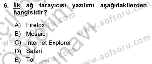 Dijital İletişim ve Yeni Medya Dersi 2018 - 2019 Yılı Yaz Okulu Sınav Soruları 6. Soru