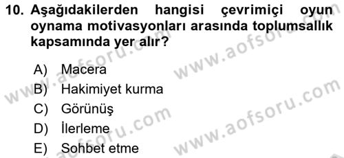 Dijital İletişim ve Yeni Medya Dersi 2020 - 2021 Yılı Yaz Okulu Sınav Soruları 10. Soru
